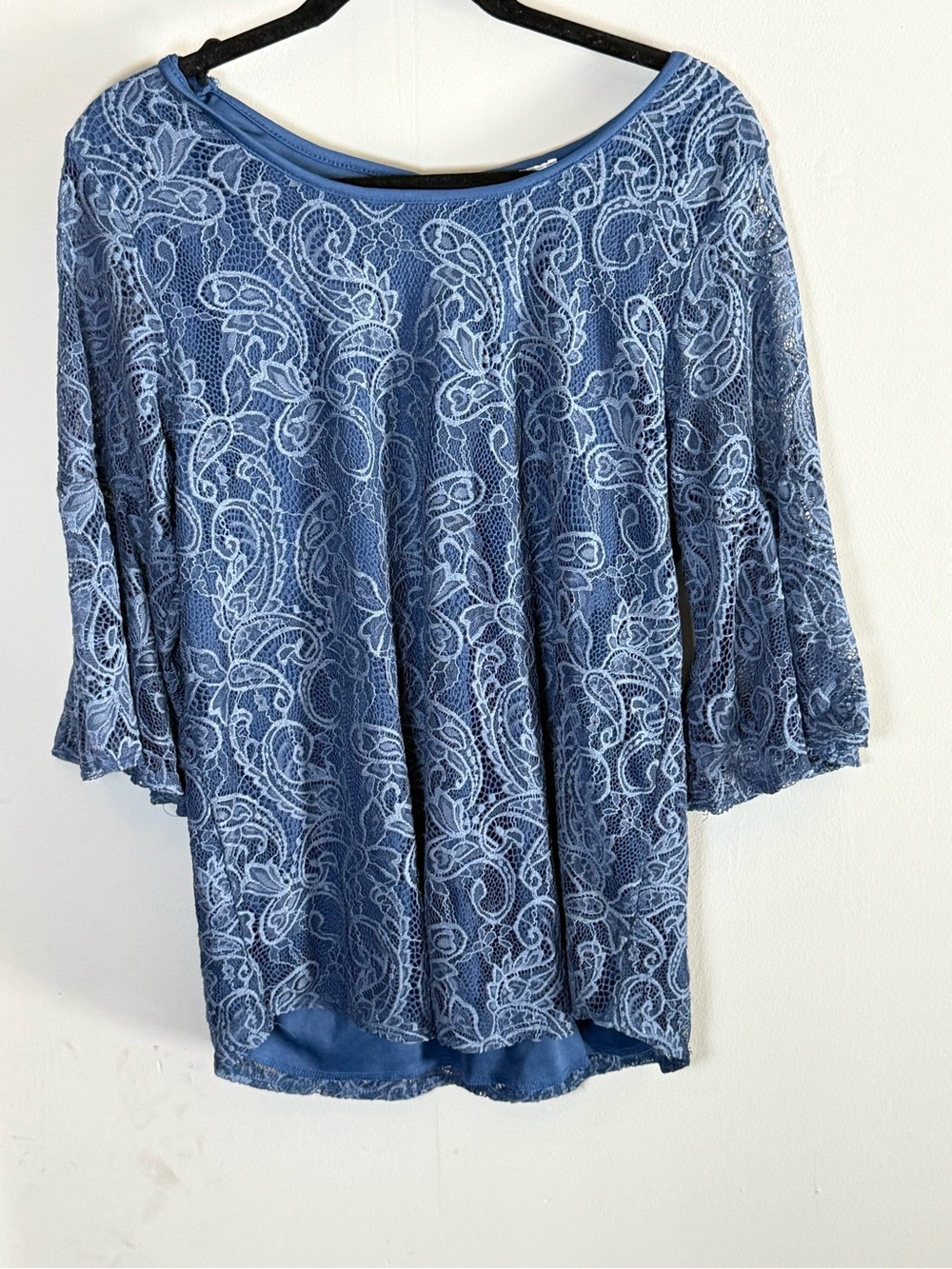 Star Vixen Women's Blue Lace Overlay top size 1X
